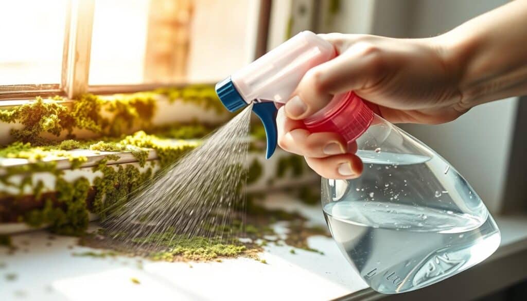 using vinegar to remove window mold