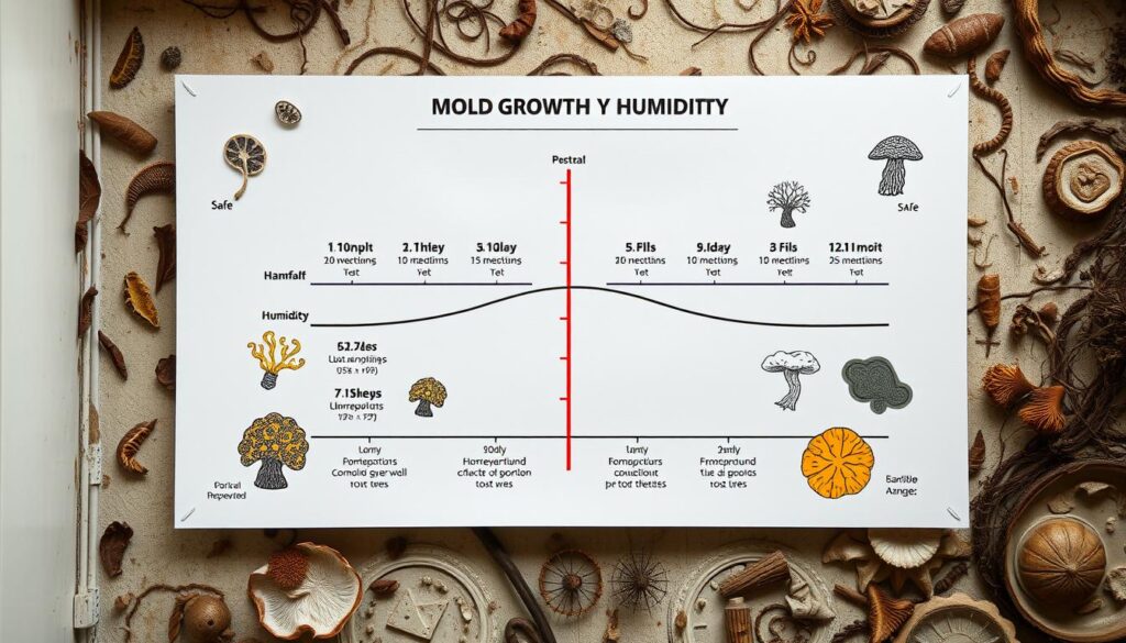 mold growth humidity chart