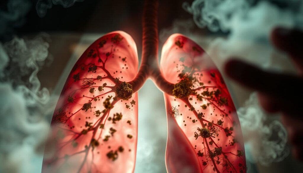 what are the symptoms of mould spores in the lungs